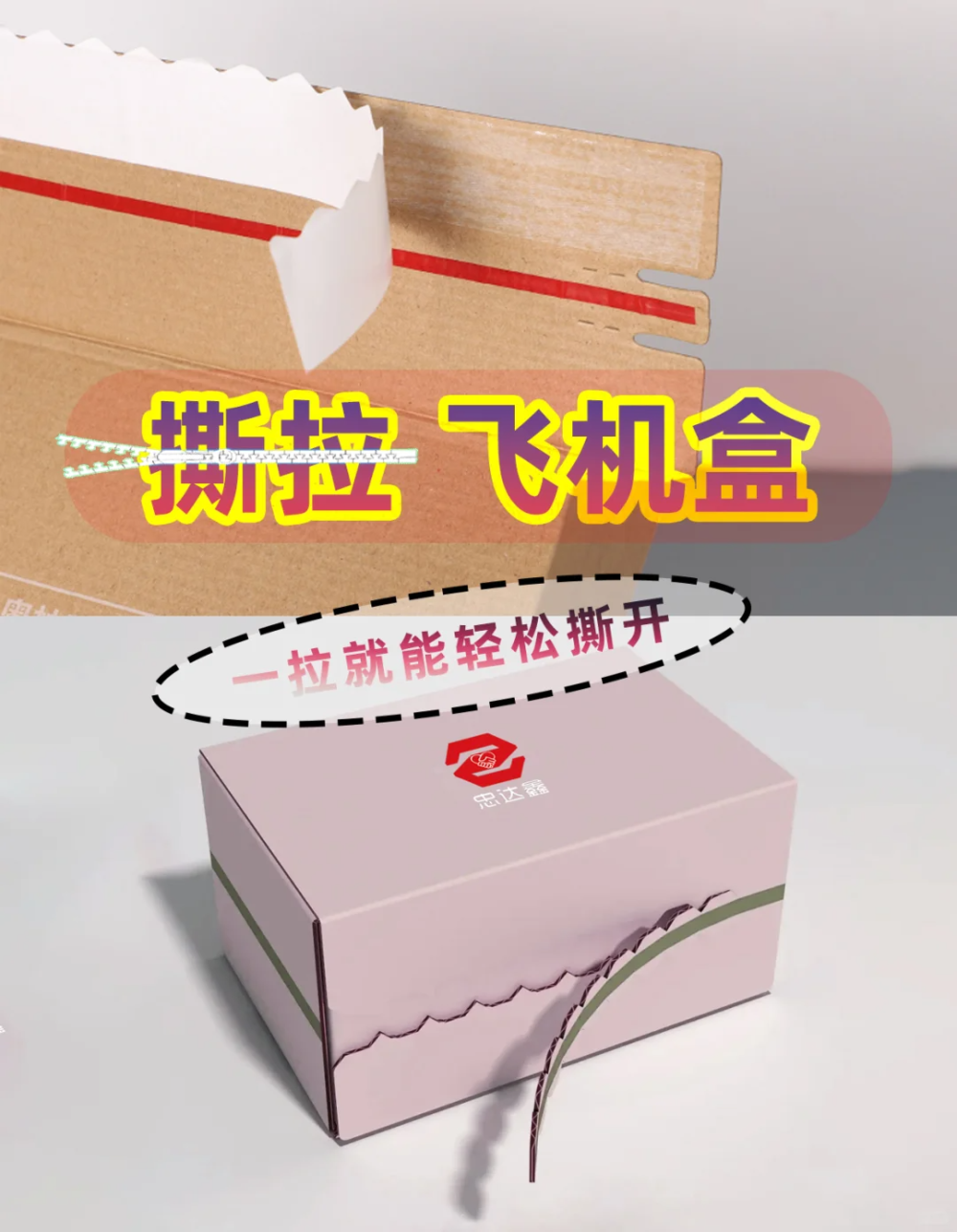 撕拉盒便捷開箱讓您眼前一亮拉鏈式飛機盒(圖1)